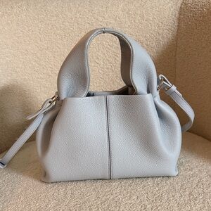 Polene Number Ten Bag - Monochrome Camel Textured leather